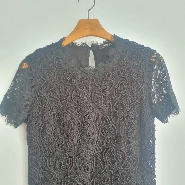 [BUNJANG] Zara Black Lace Short Sleeve Mini Dress S / 1767 ZARA 블랙 레이스 반팔 미니 원피스S