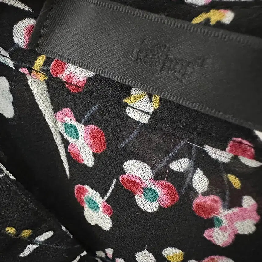 [BUNJANG] LeShop Flower Pattern Long Dress Black / 르샵 플라워 패턴 롱 원피스 블랙