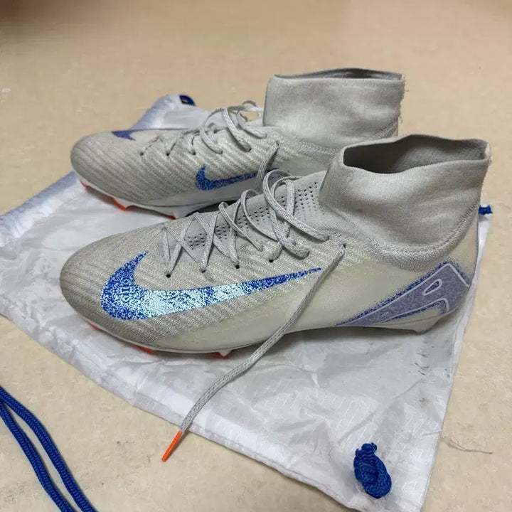 [BUNJANG] Nike Prototype FG Football Boots - White/Blue / 나이키 Prototype 축구화 흰파 + 더스트백