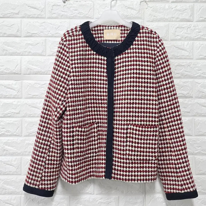[BUNJANG] Han Style Bird Red Tweed Jacket (New) / L 한섬 버드 레드 트위드 자켓 (새상품) D176