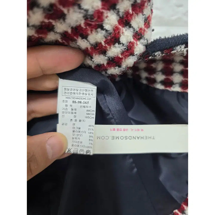 [BUNJANG] Han Style Bird Red Tweed Jacket (New) / L 한섬 버드 레드 트위드 자켓 (새상품) D176