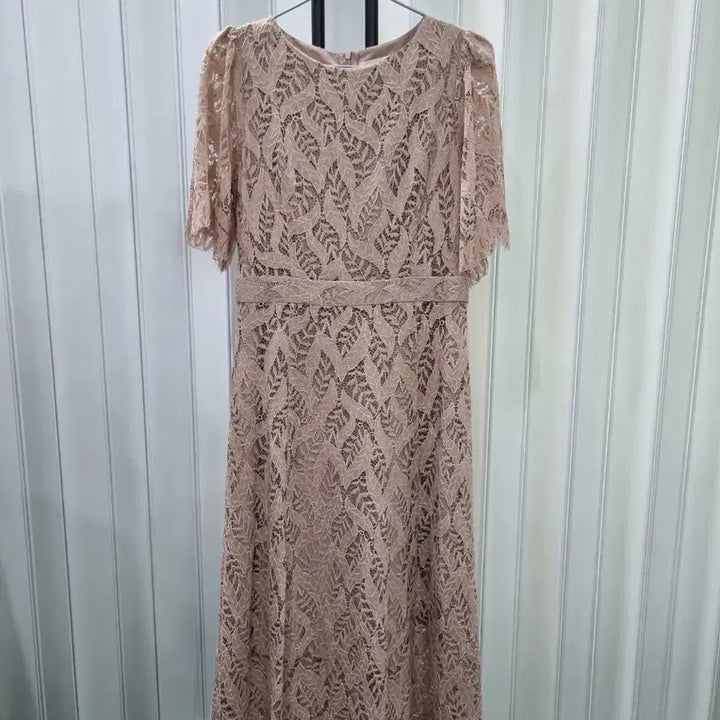 [BUNJANG] Lace Long Dress - Pink Beige / 레이스 롱 원피스 핑크베이지