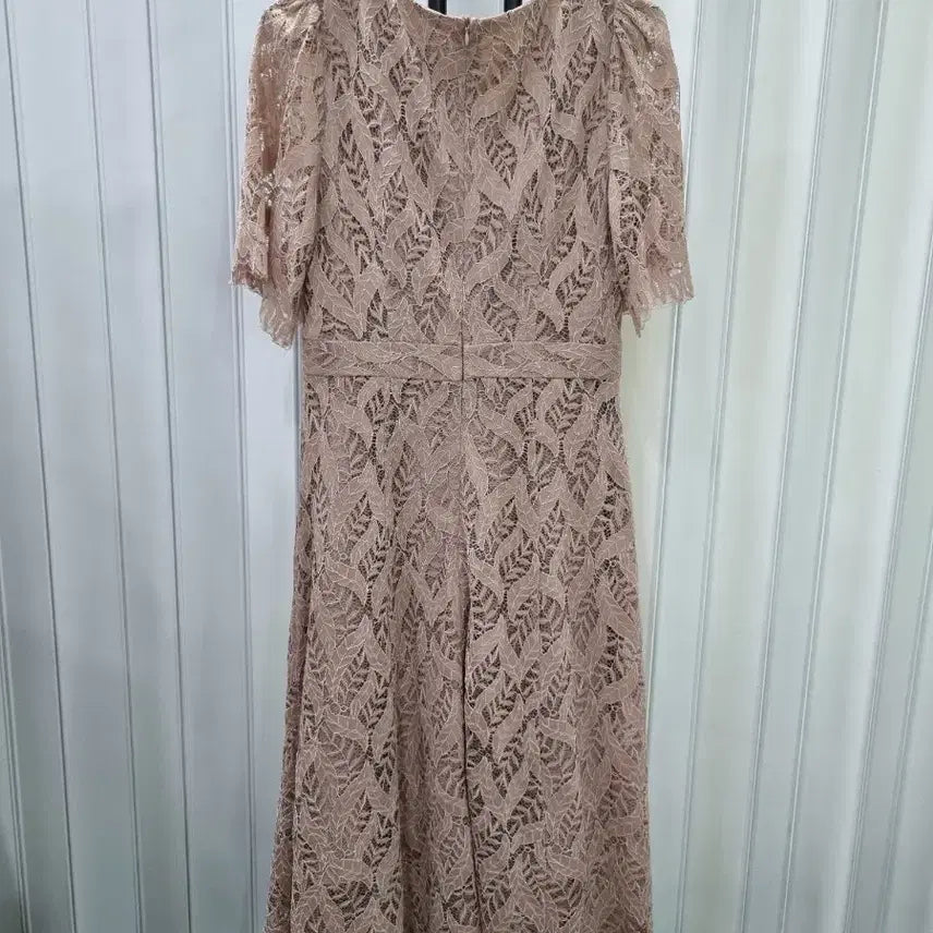 [BUNJANG] Lace Long Dress - Pink Beige / 레이스 롱 원피스 핑크베이지