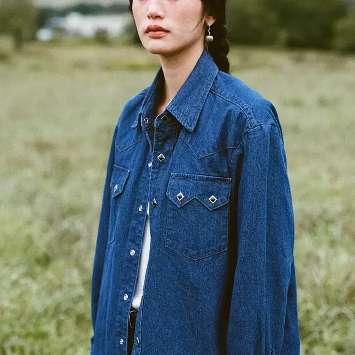 [BUNJANG] Urbanic30 Western Denim Shirt / 얼바닉30 웨스턴 데님 셔츠