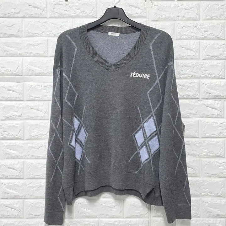 [BUNJANG] System Argyle Knit D177 / Free 22s 한섬 시스템 아가일 니트 D177