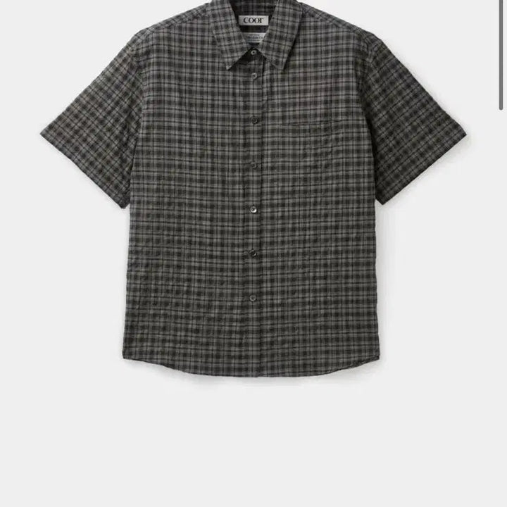 [BUNJANG] COER Alternative Wrinkle Check Half Shirt (Washed Black) M Size New / 쿠어 얼터너티브 링클 체크 하프 셔츠 (워시드블랙) M사이즈 새상품