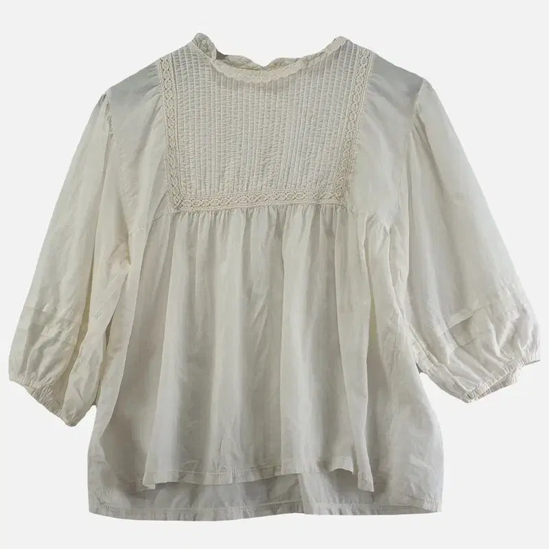 [BUNJANG] Cream Blouse / 크림 여자 블라우스 FREE M9354