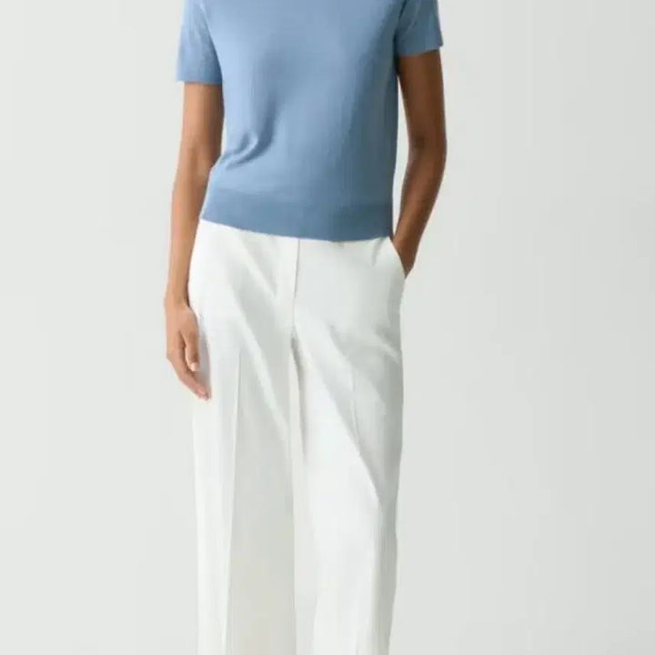 [BUNJANG] Theory Merino Wool Short Sleeve Knit T-Shirt L Size / 띠어리 Theory 2023 메리노울 반팔 니트 티셔츠 L사이즈