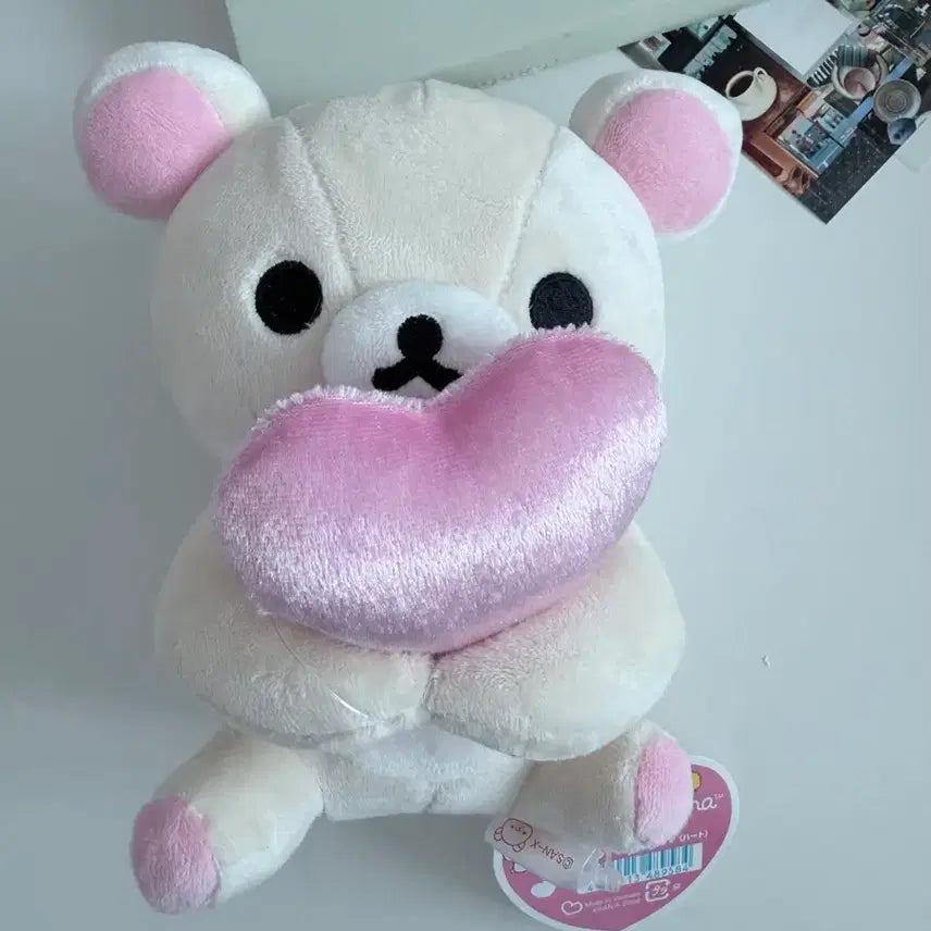[BUNJANG] Rilakkuma Heart Korilakkuma Plush / 리락쿠마 인형 리락쿠마 하트 코리락