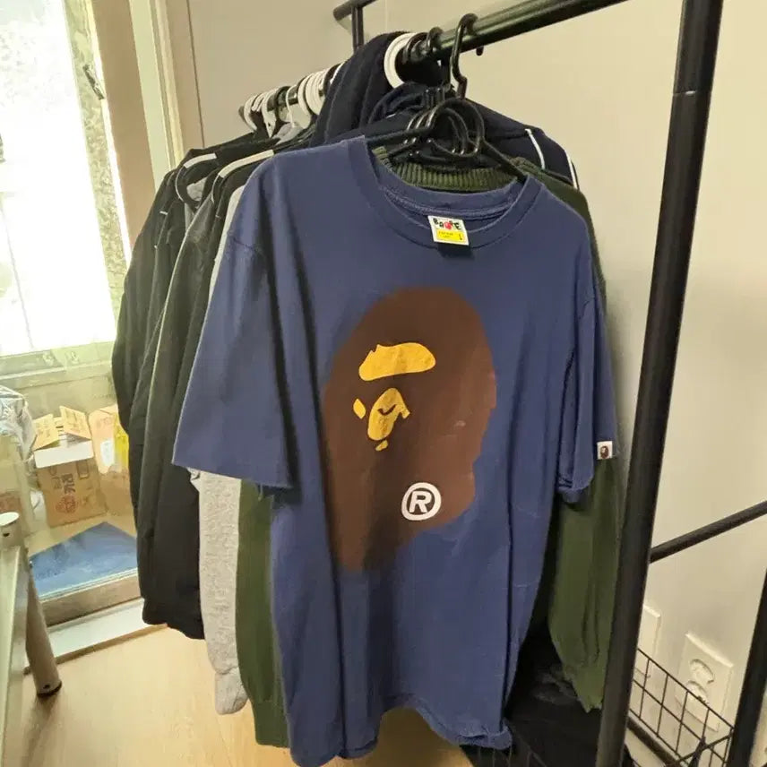 [BUNJANG] BAPE Blue Short Sleeve T-Shirt / 베이프 BAPE 블루 반팔 티셔츠