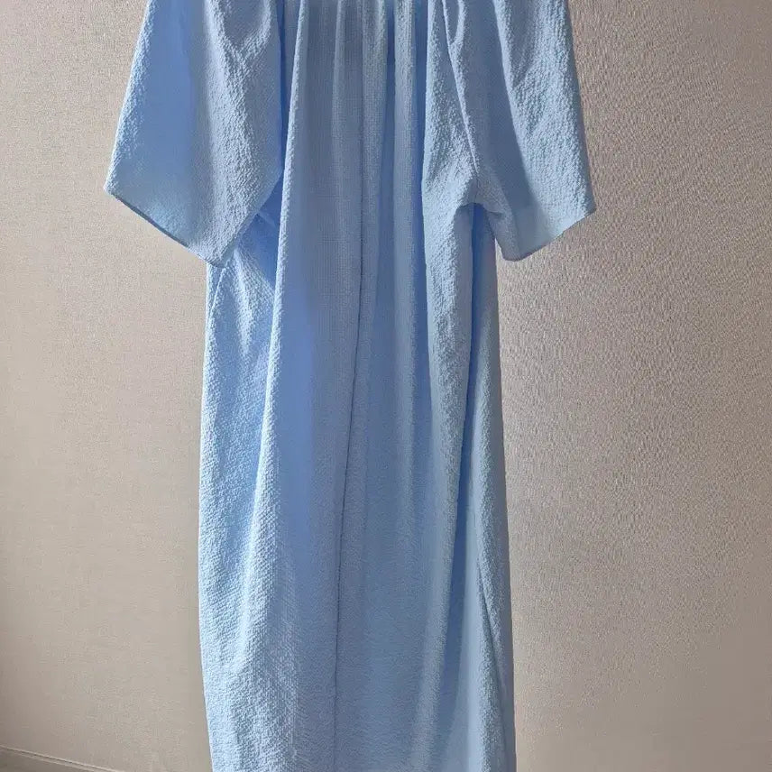 [BUNJANG] LAP Square Neck Short Sleeve Dress Sky Blue / LAP스퀘어넥 스카이 반팔 원피스