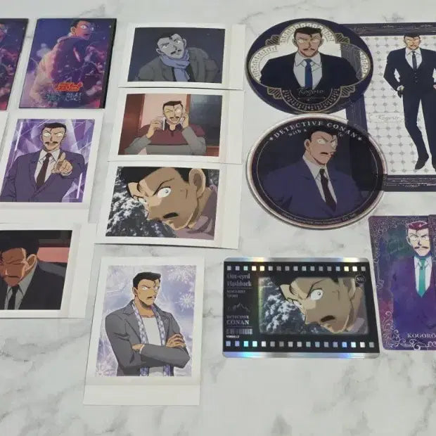 [BUNJANG] Detective Conan Kogoro Mouri Bundle - Pascha Acrylic Coaster, Sticker, Hologram Photocard / [일괄] 명탐정 코난 모리 코고로 파샤 아크릴 코스터 띠부실