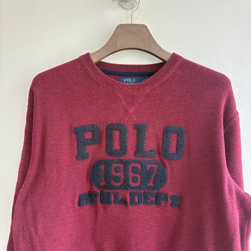 [BUNJANG] Polo Burgundy Knit Sweatshirt L / 폴로 자주 니트 맨투맨