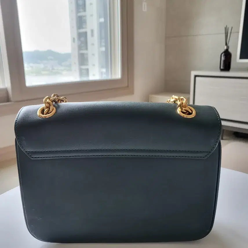 [BUNJANG] Celine C Chain Shoulder Bag Deep Green / 셀린느 c체인 숄더백