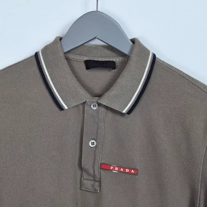[BUNJANG] Brown Short Sleeve Collar T-Shirt Men&