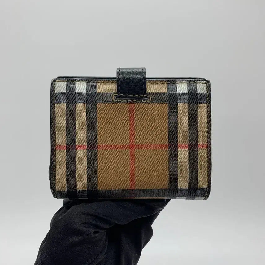 [BUNJANG] Burberry Vintage Check Bi-fold Wallet Black / 267001765 버버리 캔버스 빈티지 체크 반지갑 블랙