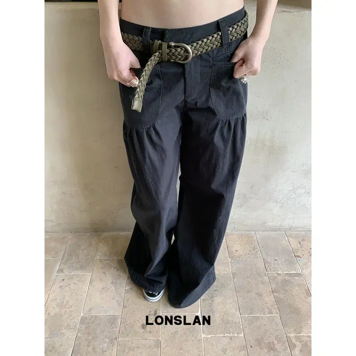 [BUNJANG] LONSLAN Front Pocket Casual Low-Rise Cargo Pants / LONSLAN 론슬란 프론트 포켓 캐주얼 로우라이즈 카고 팬츠