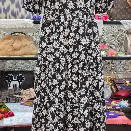 [BUNJANG] GU Tiered Long Dress / GU 지유 티어드 롱원피스 (55 66)