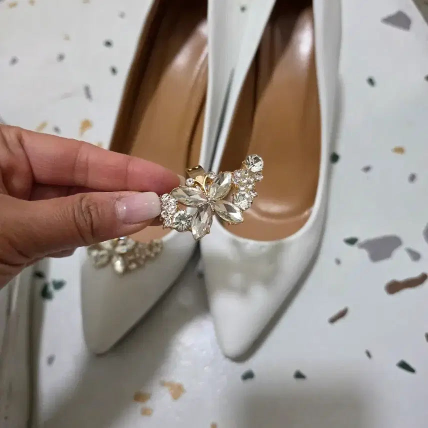 [BUNJANG] White Wedding Pumps Heels - Size 240mm / 화이트 웨딩슈즈 240