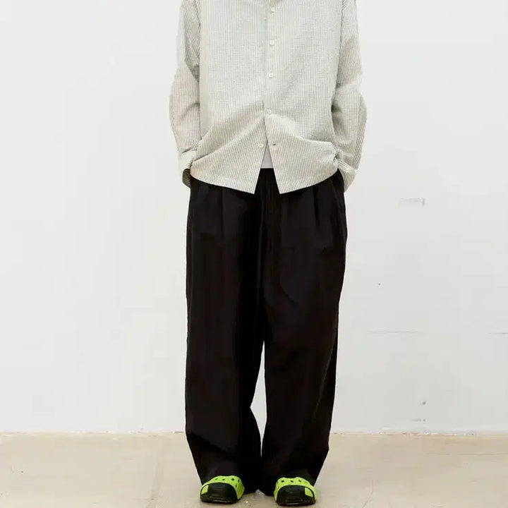 [BUNJANG] COOR Classic Oversized Two-Tuck Trousers (Dark Navy) M / 쿠어 클래시 오버사이즈 투 턱 트라우저 (다크네이비) M 새상품 팝니다