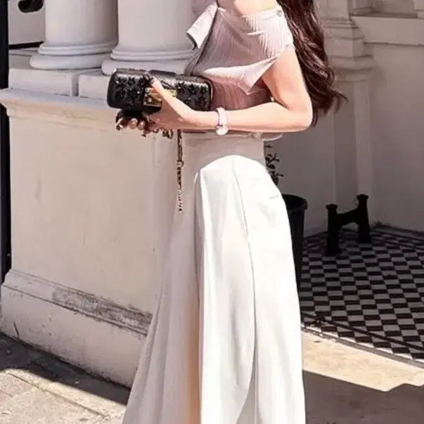 [BUNJANG] Londong Hye Won Maxi High-Waist Wide Slacks / 런던혜원 맥시 하이웨스트 와이드 슬랙스 26