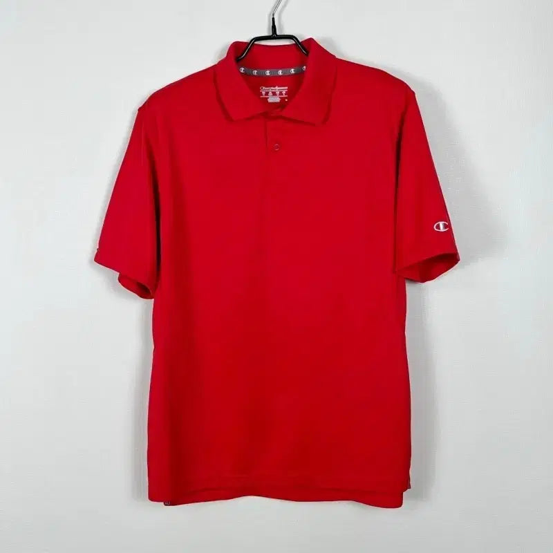 [BUNJANG] Champion Red Collar Short Sleeve T-Shirt Men&