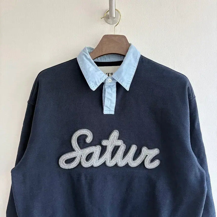[BUNJANG] Saeter Navy Collar Sweatshirt / 새터 네이비 카라 맨투맨