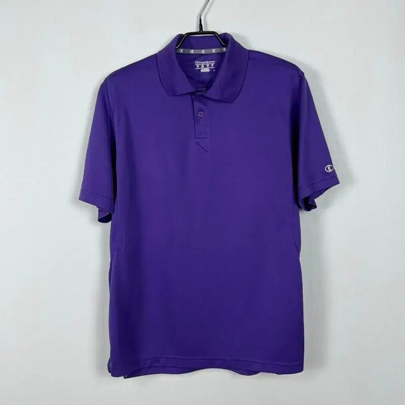 [BUNJANG] Champion Purple Collar Short Sleeve T-Shirt Men&