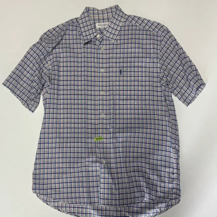 [BUNJANG] Yves Saint Laurent YSL Pour Homme Classic Checkered Short Sleeve Shirt L / 정품!! 입생로랑 YSL 뿌르옴므 클래식 반팔 체크 셔츠 L
