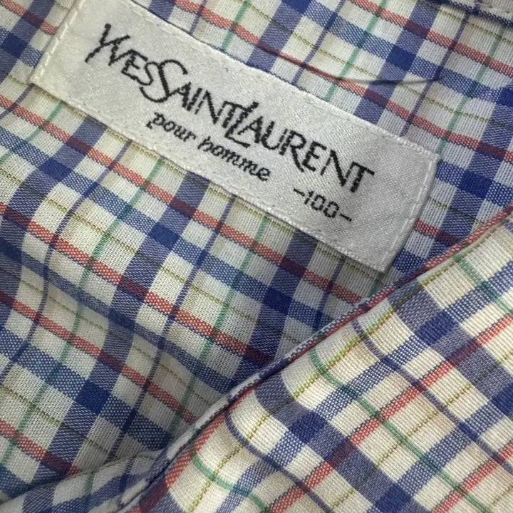 [BUNJANG] Yves Saint Laurent YSL Pour Homme Classic Checkered Short Sleeve Shirt L / 정품!! 입생로랑 YSL 뿌르옴므 클래식 반팔 체크 셔츠 L