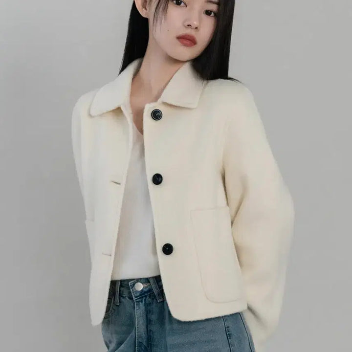 [BUNJANG] Epfu Purest Wool 100 Collar Short Handmade Coat / 이퓨 퓨레스트 울 100 카라 숏 핸드메이드 코트