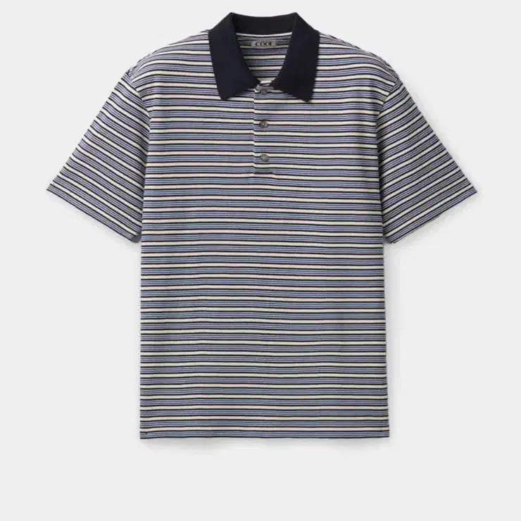 [BUNJANG] COOR Multi-Pin Stripe Polo Shirt (Blue) - New, Size M / 쿠어 멀티 핀 스트라이프 폴로 셔츠 (블루) 새상품 M사이즈 팝니다