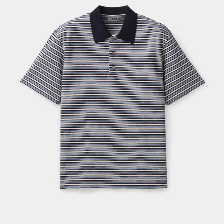 [BUNJANG] COOR Multi-Pin Stripe Polo Shirt (Blue) - New, Size M / 쿠어 멀티 핀 스트라이프 폴로 셔츠 (블루) 새상품 M사이즈 팝니다