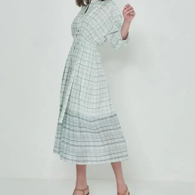 [BUNJANG] System Check Belted Dress 55 / 정가 49만 5천원! 시스템 SYSTEM 20 체크 벨티드 원피스 55