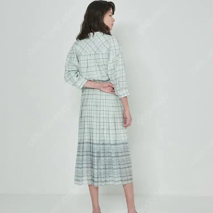 [BUNJANG] System Check Belted Dress 55 / 정가 49만 5천원! 시스템 SYSTEM 20 체크 벨티드 원피스 55