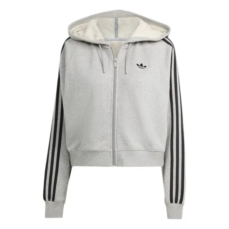 [BUNJANG] Adidas Adicolor 3-Stripes Cropped Hoodie Zip-Up / S 아디다스 아디컬러 3스트라이프 크롭 후드집업