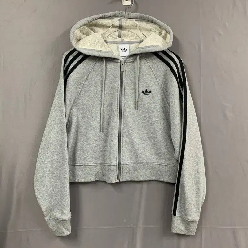 [BUNJANG] Adidas Adicolor 3-Stripes Cropped Hoodie Zip-Up / S 아디다스 아디컬러 3스트라이프 크롭 후드집업
