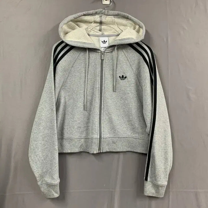 [BUNJANG] Adidas Adicolor 3-Stripes Cropped Hoodie Zip-Up / S 아디다스 아디컬러 3스트라이프 크롭 후드집업