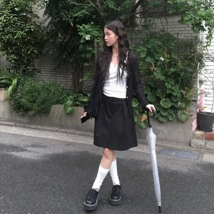 [BUNJANG] Aniwonemore Midi Pintuck Skirt / 애니원모어 미디 핀턱 스커트