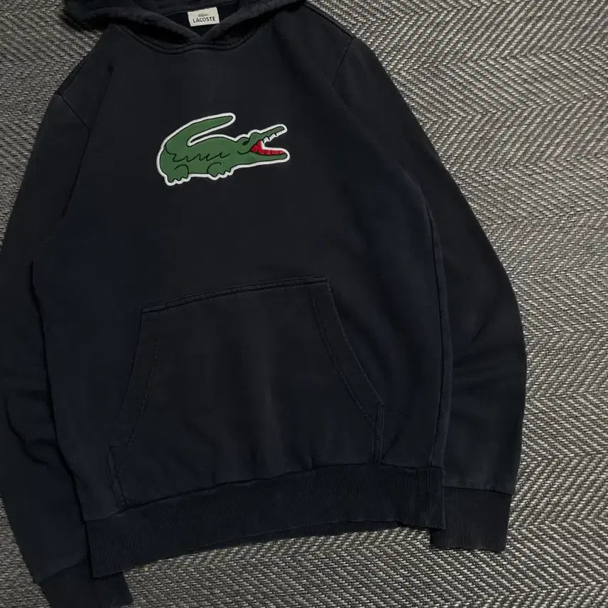 [BUNJANG] Lacoste Big Logo Minimal Hoodie T-Shirt / 라코스테 빅로고 미니멀 후드 티셔츠y 5587