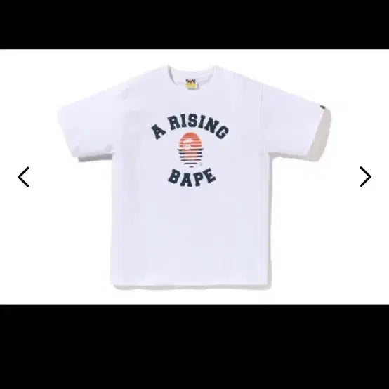 [BUNJANG] BAPE A Rising Short Sleeve T-Shirt White / 베이프 A RISING 라이징 반팔 티셔츠 화이트