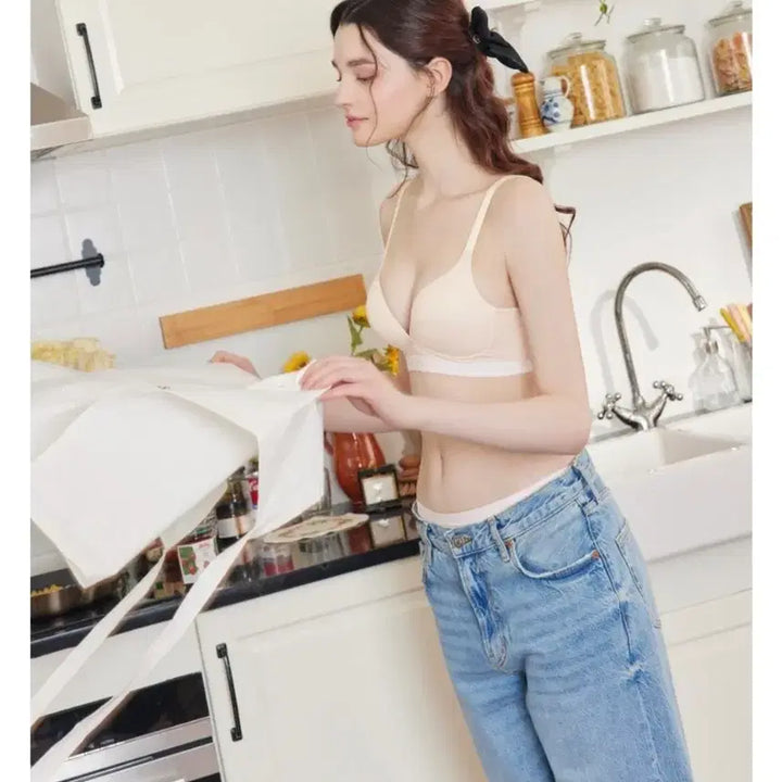 [BUNJANG] Elle Wire-Free Bra Panty Set / 엘르 노와이어 속옷 브라 팬티 세트