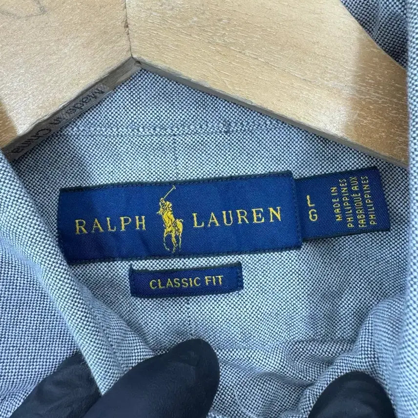 [BUNJANG] Polo Ralph Lauren Classic Fit Grey Short Sleeve Shirt L / 폴로 랄프로렌 클래식핏 그레이 반팔 셔츠 L