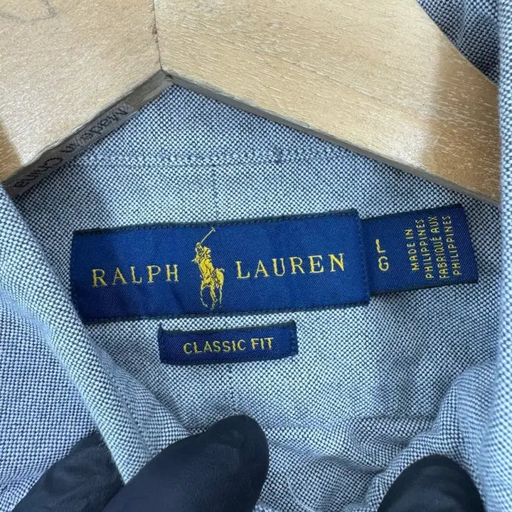 [BUNJANG] Polo Ralph Lauren Classic Fit Grey Short Sleeve Shirt L / 폴로 랄프로렌 클래식핏 그레이 반팔 셔츠 L