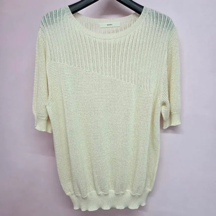 [BUNJANG] BOWEN Ivory Knit Short Sleeve Top / BOWEN 보웬 아이보리 니트 반팔