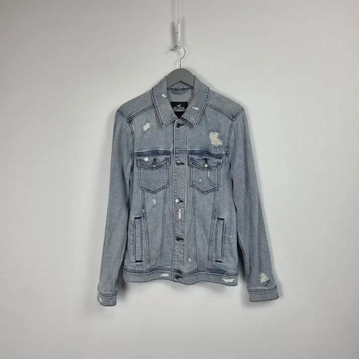 [BUNJANG] Hollister Light Wash Distressed Denim Jacket Men&