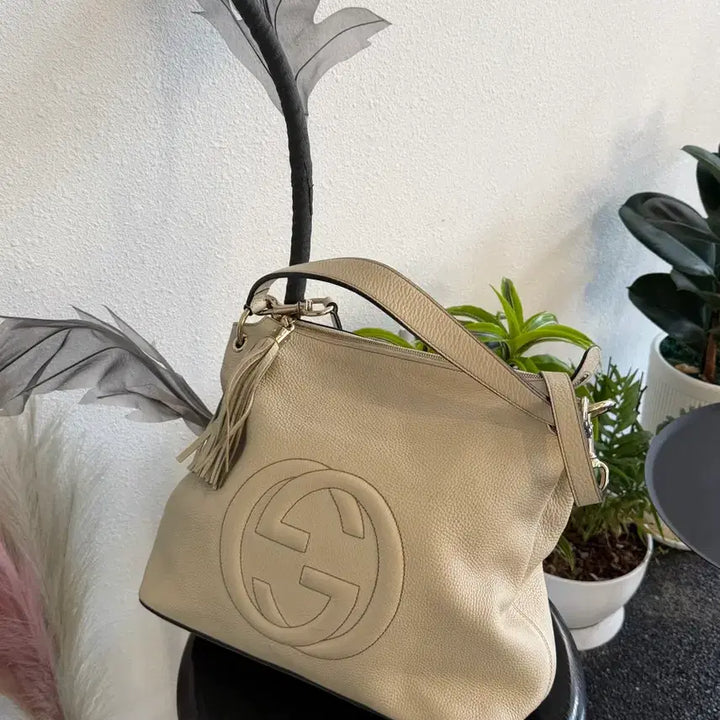 [BUNJANG] Gucci Soho Leather Hobo Bag - Ivory / 구찌 소호 레더 호보백 아이보리
