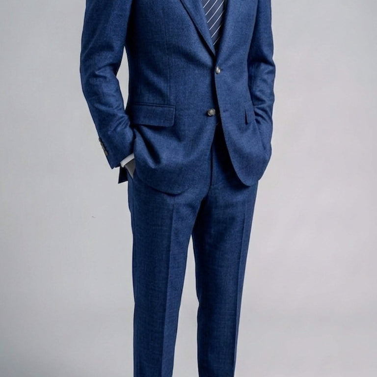 [BUNJANG] Vanhart di Albazar Ariston Flannel Wool Herringbone Suit Royal Blue / 반하트 디 알바자/이태리 아리스톤 플란넬 울 로얄블루 헤링본 수트/100