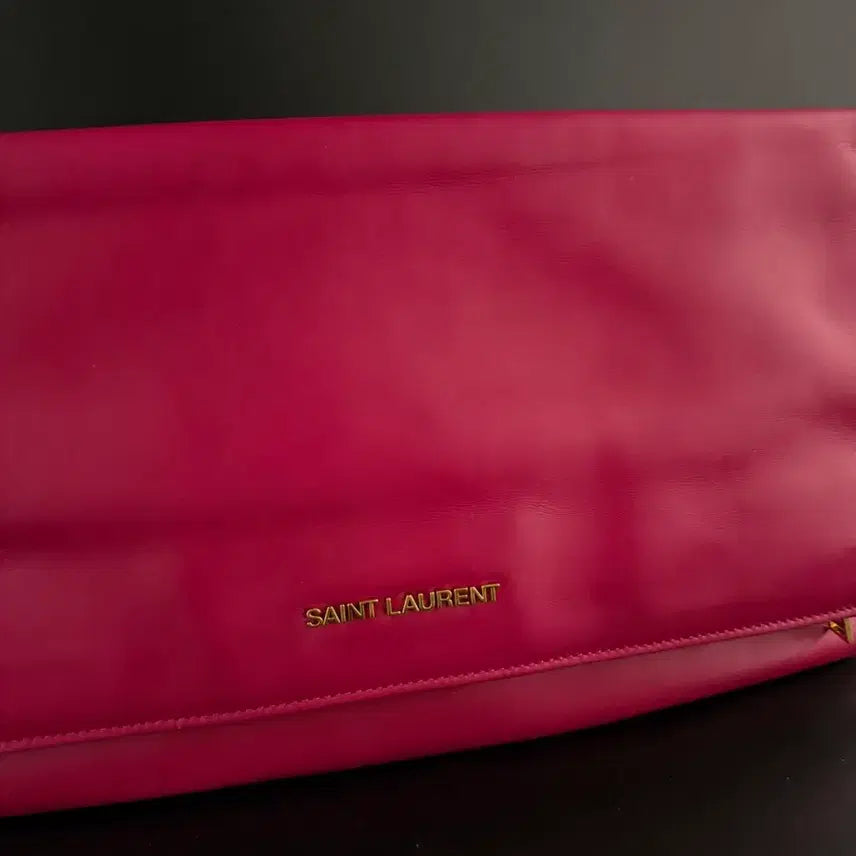 [BUNJANG] Saint Laurent Magenta Pink Clutch Bag / 생로랑 마젠타 핑크 클러치 백