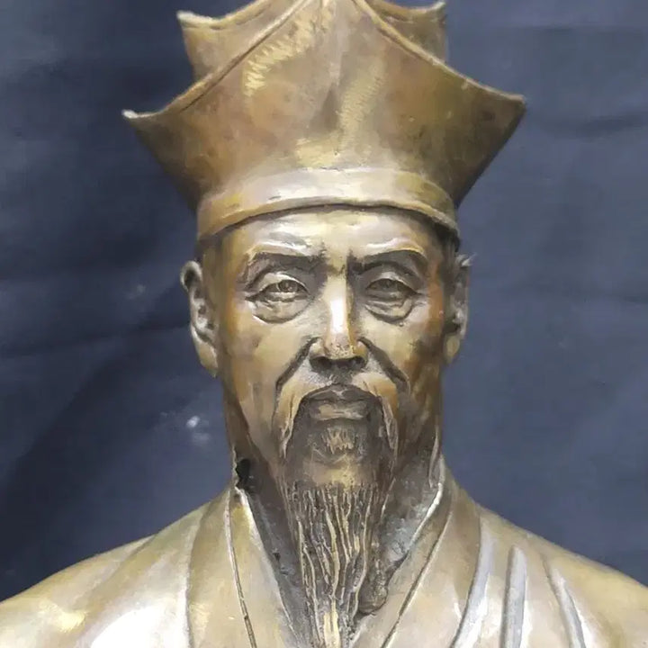 [BUNJANG] Yulgok Yi I Bronze Bust / 율곡 이이 황동 흉상 동브론즈